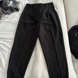 ZARA High-Waisted Black Trousers - Size L (US 10/30)